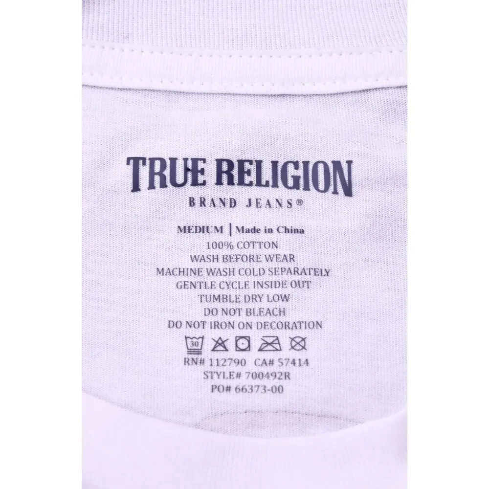 True Religion Buddha Logo Long Sleeve T-Shirt White Men’s Medium NWT